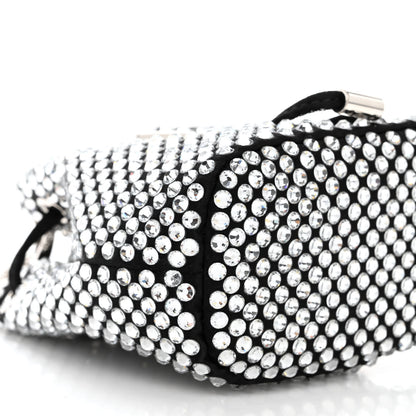 Prada Satin Crystal Metal Triangle Logo Mini Drawcord Pouch Shoulder Bag Cristal 10 of 12
