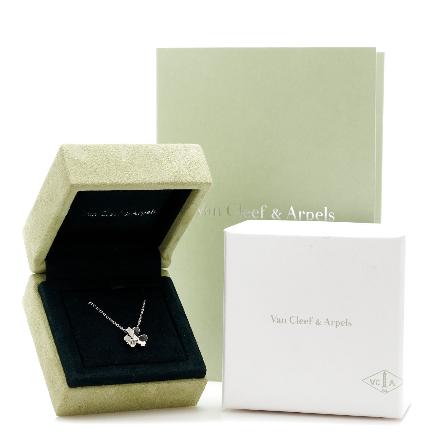 Van Cleef & Arpels 18K White Gold Diamond Mini Frivole Pendant Necklace 6 of 6