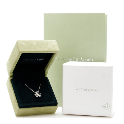 Van Cleef & Arpels 18K White Gold Diamond Mini Frivole Pendant Necklace 6 of 6