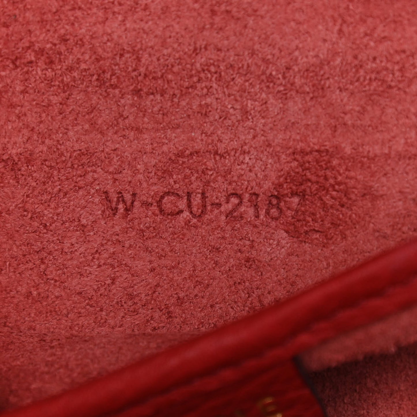 Drummed Calfskin Nano Luggage Red