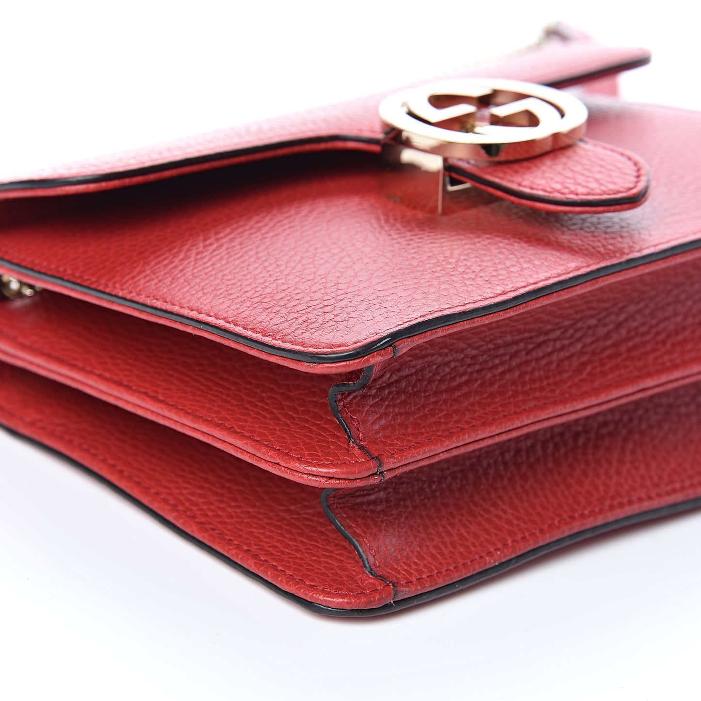 Dollar Calfskin Small Interlocking G Shoulder Bag Red