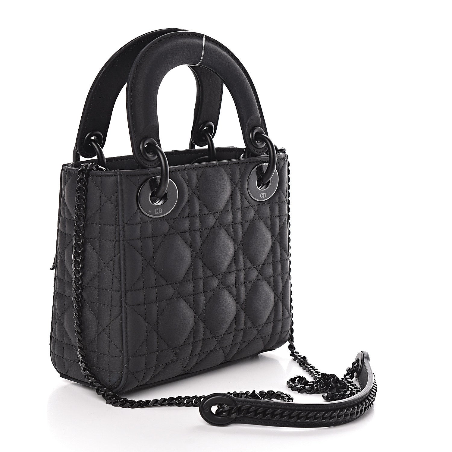 Christian Dior Ultra Matte Calfskin Cannage Mini Lady Dior Black 3 of 10
