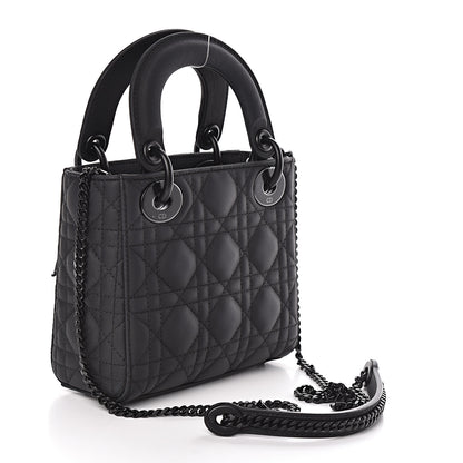 Christian Dior Ultra Matte Calfskin Cannage Mini Lady Dior Black 3 of 10