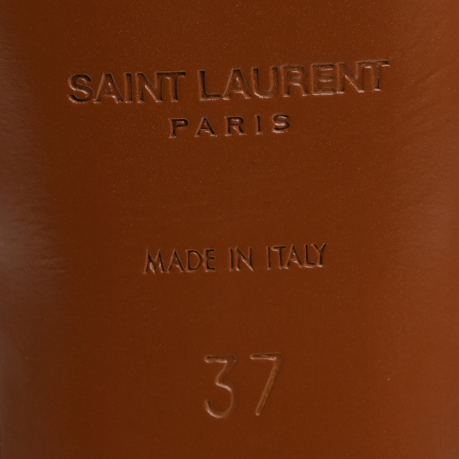 Saint Laurent Calfskin Tribute 75 Platform Sandals 37 Amber 8 of 10