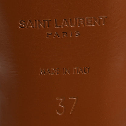 Saint Laurent Calfskin Tribute 75 Platform Sandals 37 Amber 8 of 10