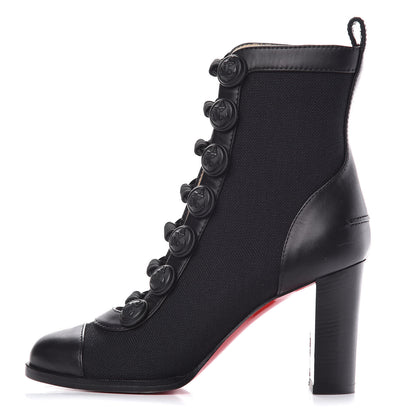 Christian Louboutin Linen Nappa Who Dances Ankle Boots 35 Black 1 of 7