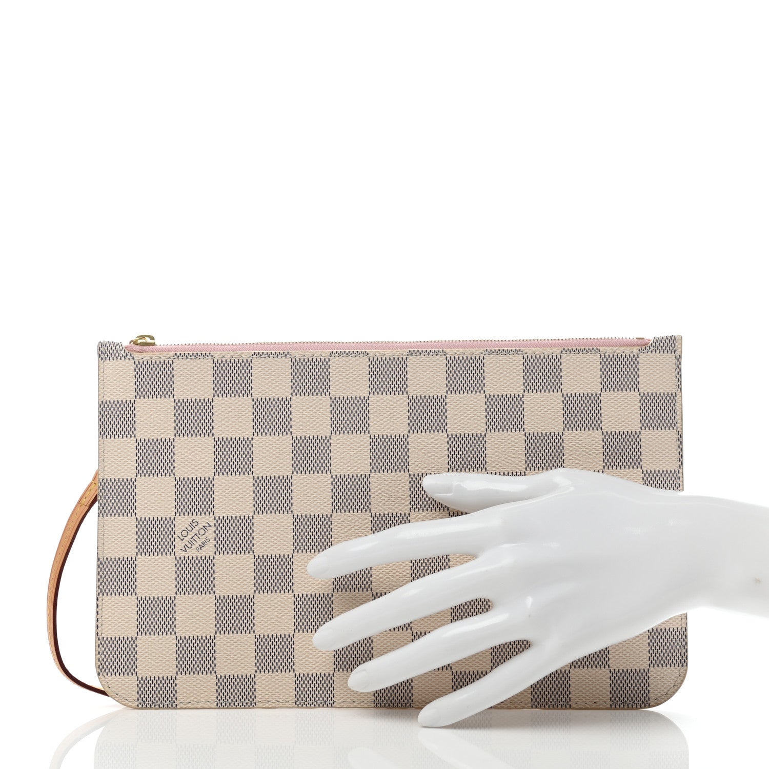 Louis Vuitton Damier Azur Neverfull MM GM Pochette Rose Ballerine 2 of 7