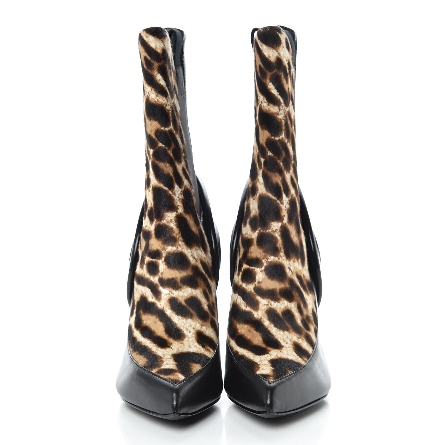 Louis Vuitton Calfskin Patent Pony Hair Fireball Ankle Boots 37 Leopard 2 of 8