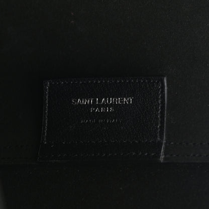 Saint Laurent Calfskin Large Fringe Shopping Tote Black 7 of 10