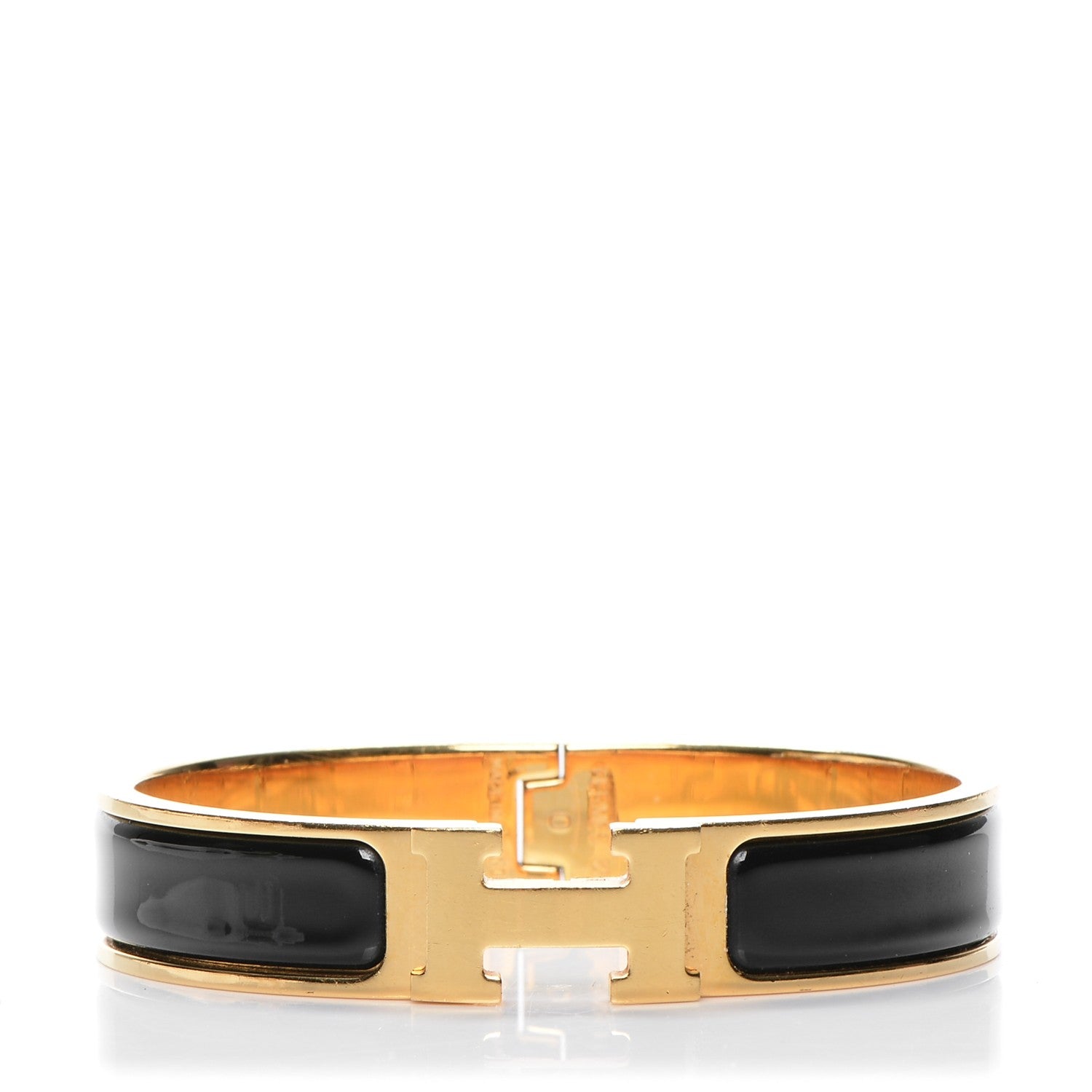 Hermes Enamel Narrow Clic Clac H Bracelet PM Black 1 of 5