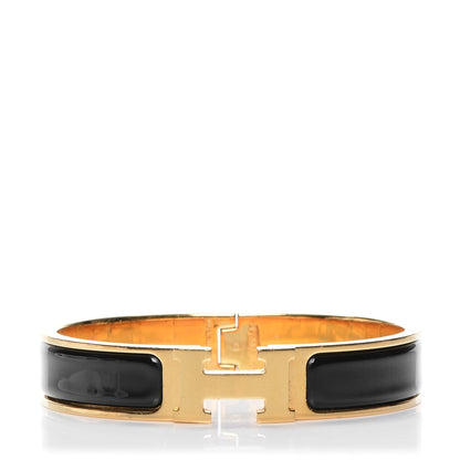 Hermes Enamel Narrow Clic Clac H Bracelet PM Black 1 of 5