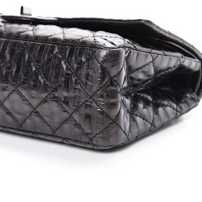 Chanel Metallic Calfskin Striped 2.55 Reissue 226 Flap Black 13 of 14