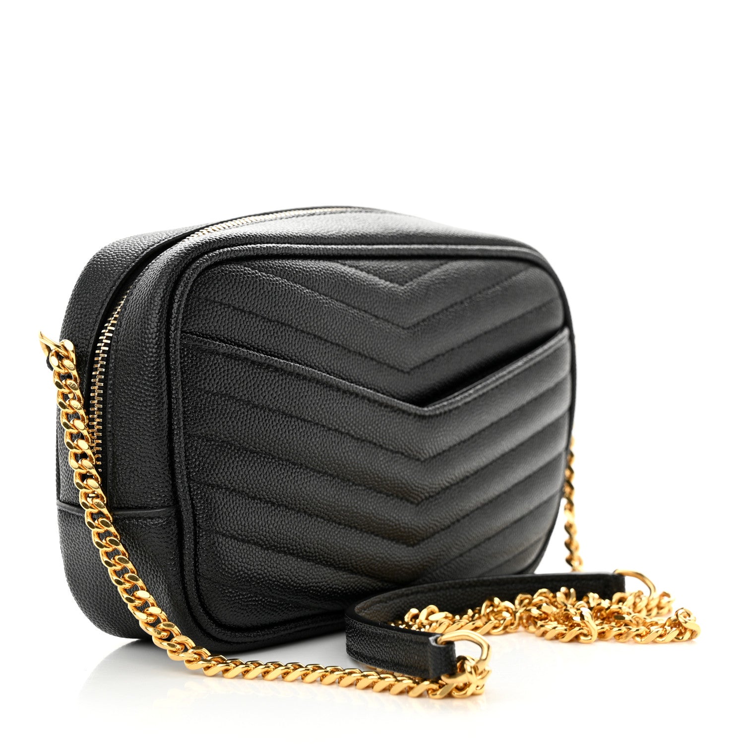 Saint Laurent Grain De Poudre Matelasse Monogram Mini Lou Camera Bag Black 3 of 12