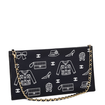 Chanel Printed Canvas Symbols Pochette Black 3 of 8