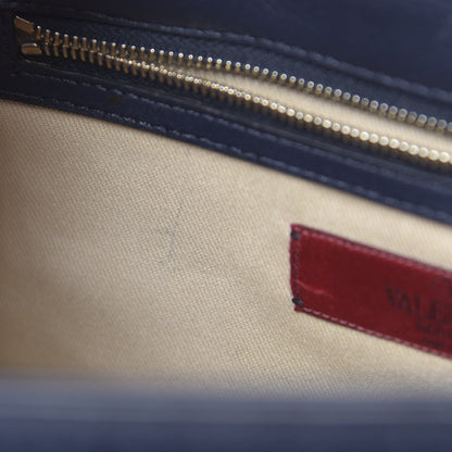 Valentino Garavani Vitello Medium Glam Lock Rockstud Flap Marine 7 of 12