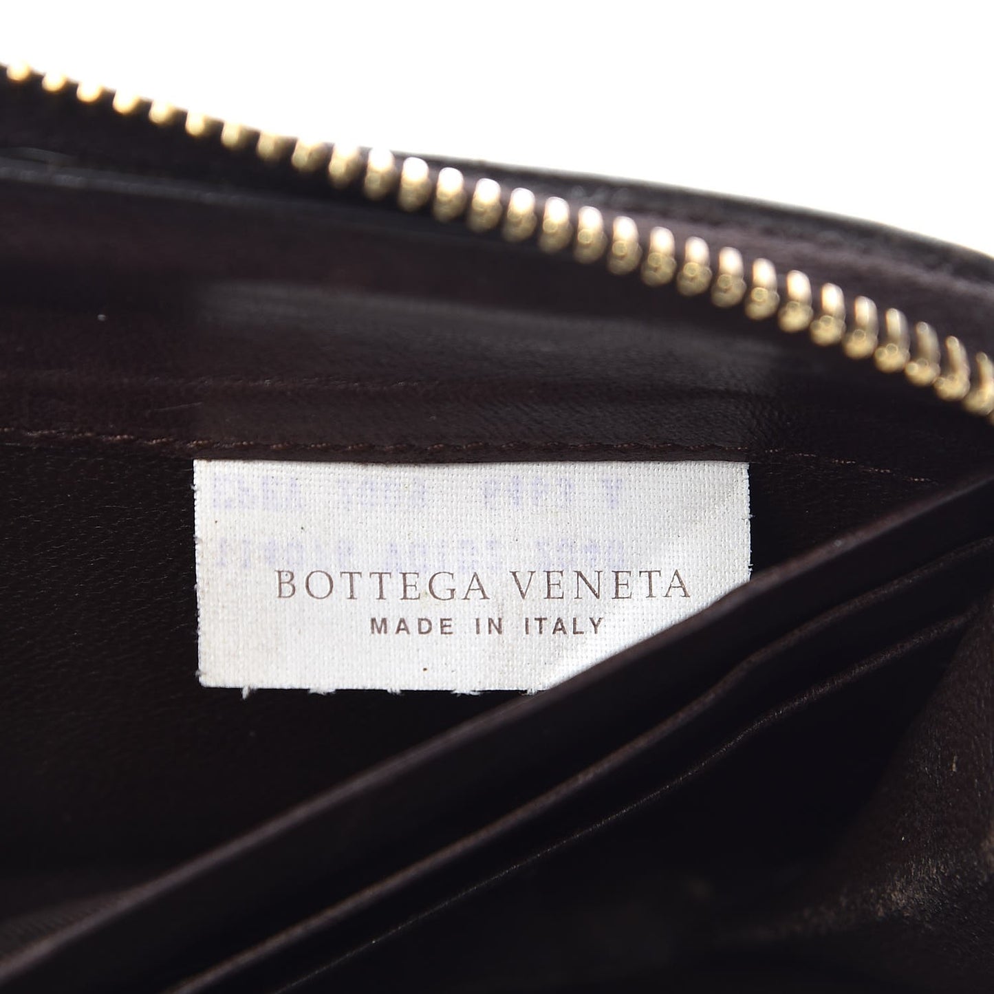 Nappa Intrecciato Zip Around Wallet Ebano
