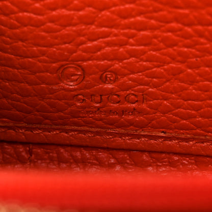 Gucci Monogram Dollar Calfskin Zip Around Wallet Beige Ebony Sun Orange 6 of 11