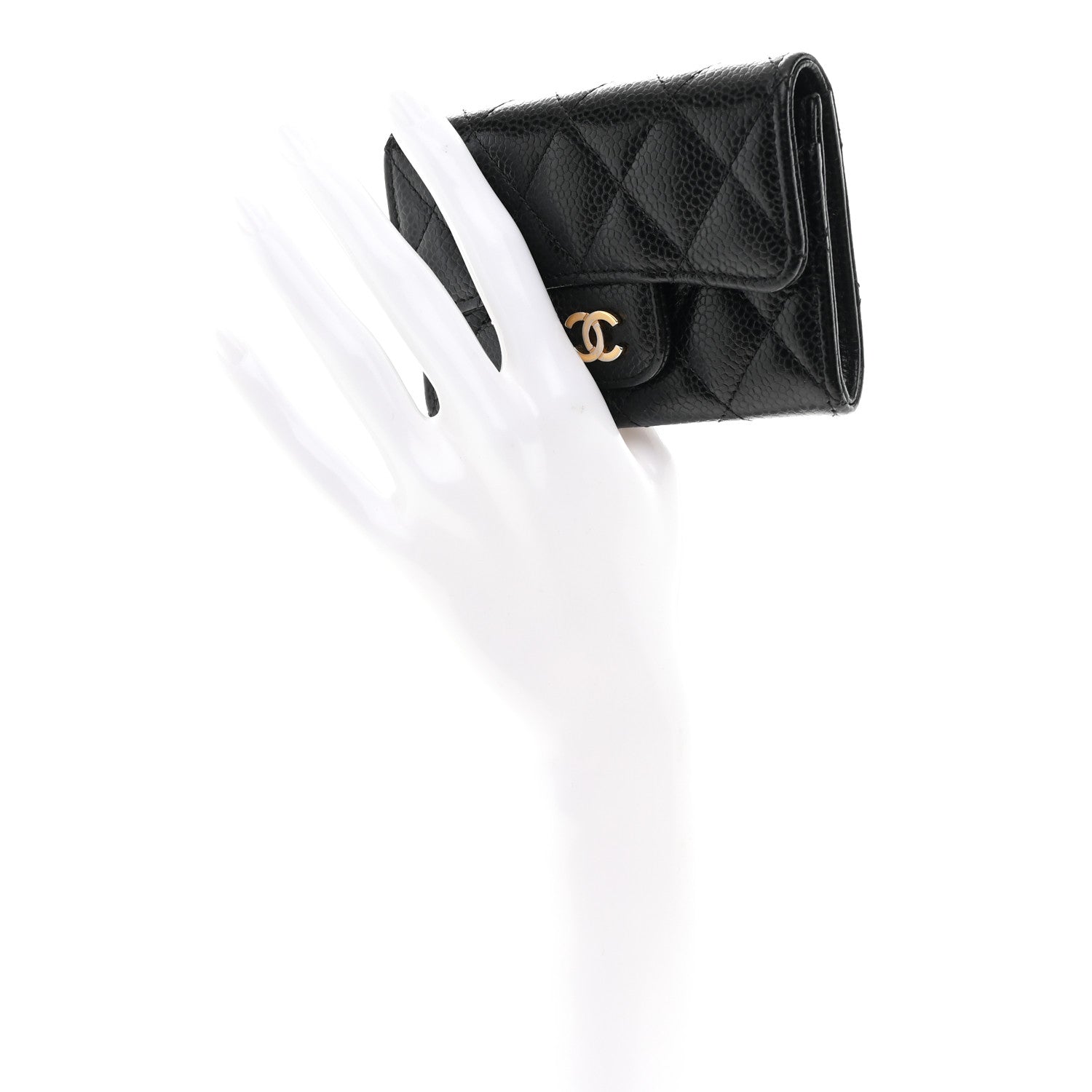 Chanel Caviar Quilted Flap Card Holder Wallet Black 2 of 9