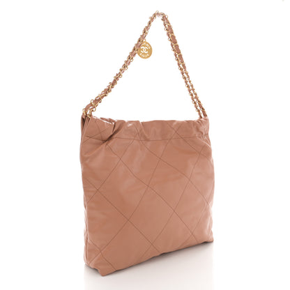 Chanel Shiny Calfskin Quilted Small Chanel 22 Camel 4 of 12