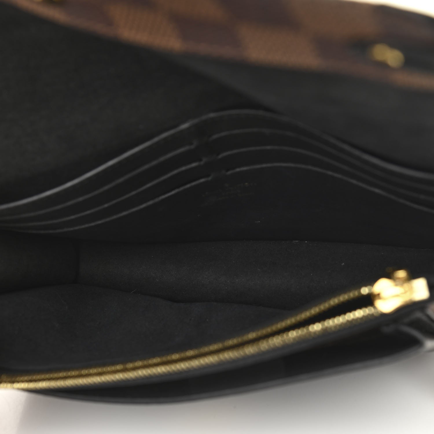 Louis Vuitton Damier Ebene Vavin Chain Wallet Black 5 of 10
