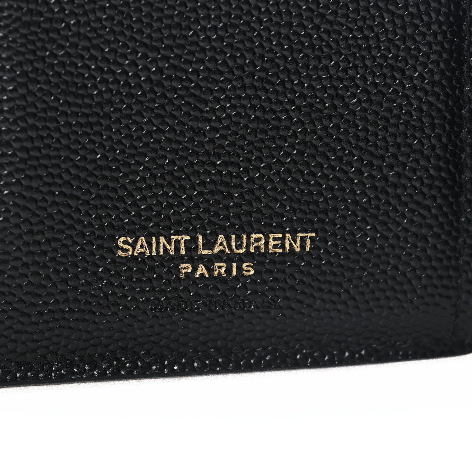 Saint Laurent Grain De Poudre Matelasse Chevron Monogram Compact Tri Fold Wallet Black 6 of 9