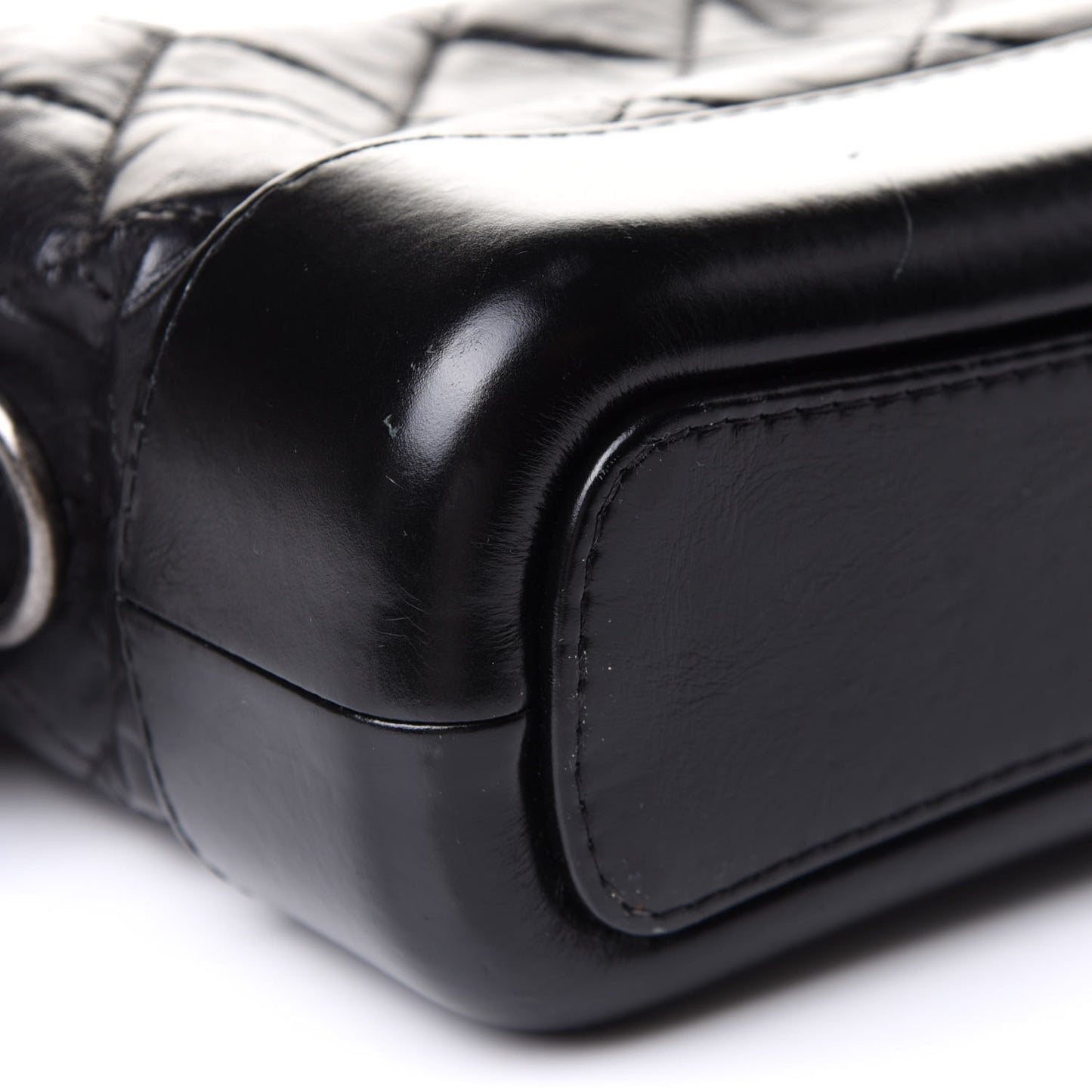 Aged Calfskin Quilted Small Gabrielle Hobo Black