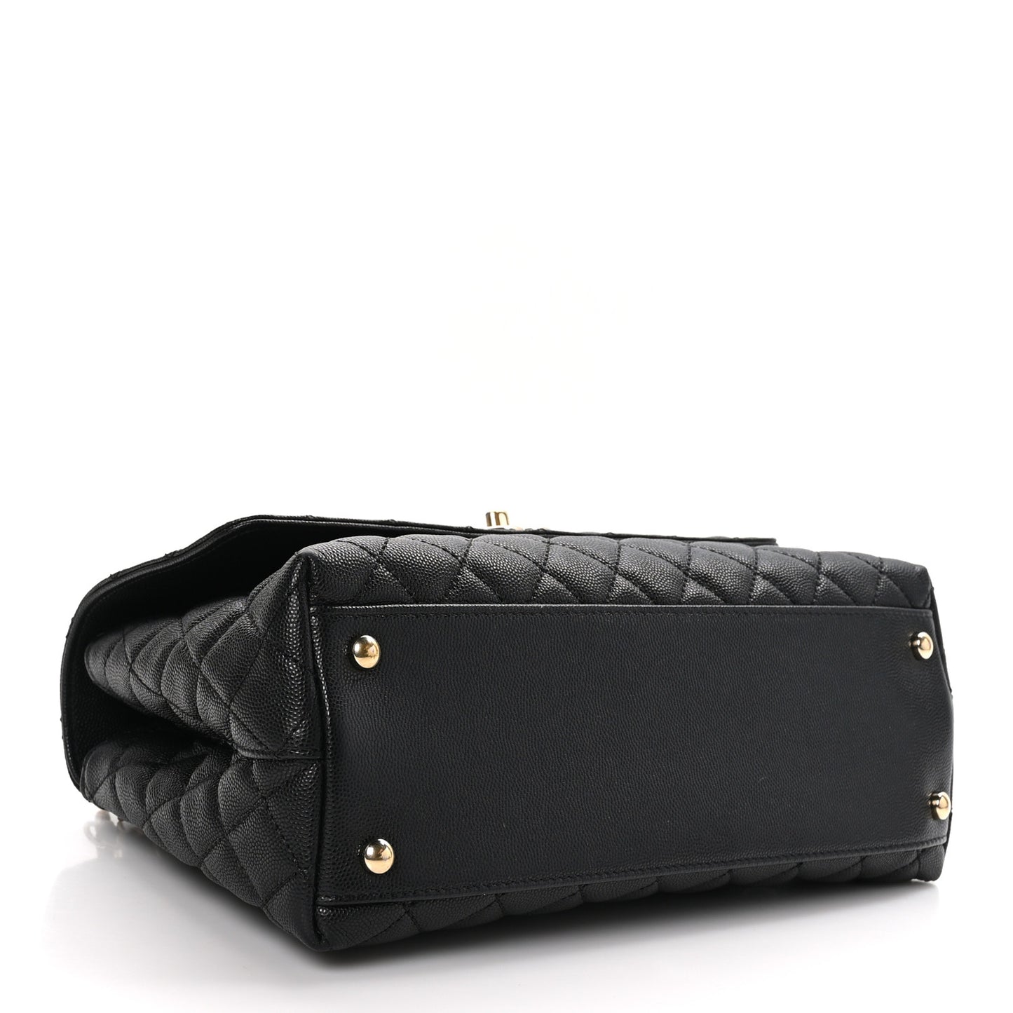 Caviar Quilted Small Coco Handle Flap Black