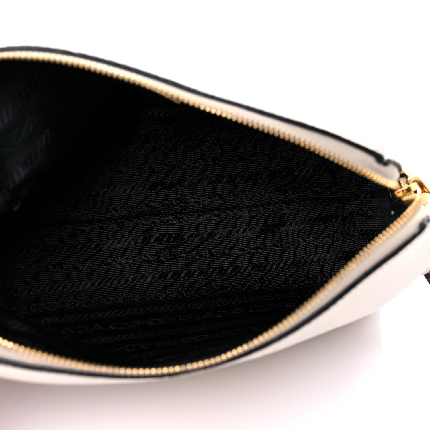 Prada Vitello Daino Cosmetic Pouch White 5 of 15