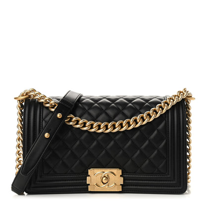 Chanel Lambskin Quilted Medium Boy Flap Black 1 of 8
