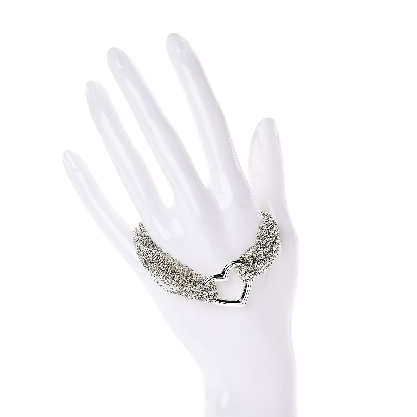 Sterling Silver Heart Mesh Bracelet