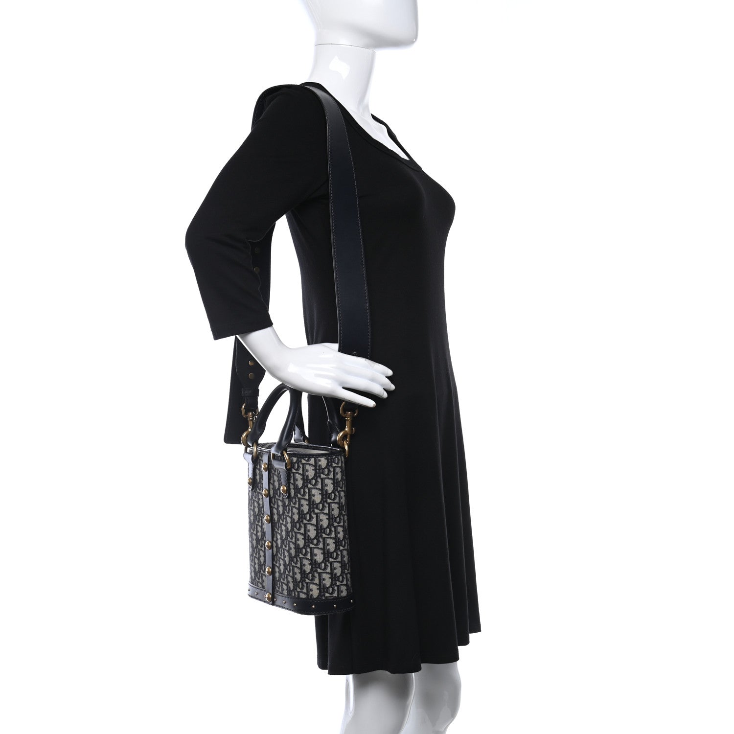 Christian Dior Oblique Studded DiorAvenue Bag Blue 2 of 8