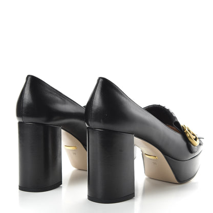 Gucci Malaga Kid GG Marmont Fringe Platform Loafer Pumps 39 Black 4 of 11