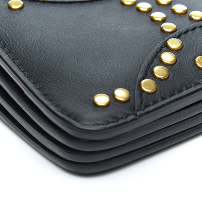 Chloe Calfskin Suede Studded Medium Faye Shoulder Bag Black 7 of 9