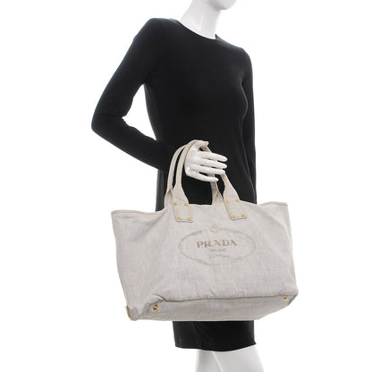 Prada Denim Logo Tote Light Blue 2 of 14