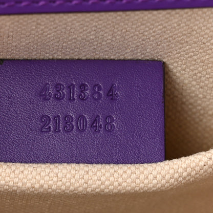 Gucci Knight Calfskin Small GG Marmont Chain Handle Bag Shine Purple 7 of 15