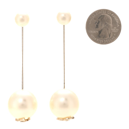 Chanel Pearl CC Chain Drop Earrings Gold 2 of 4