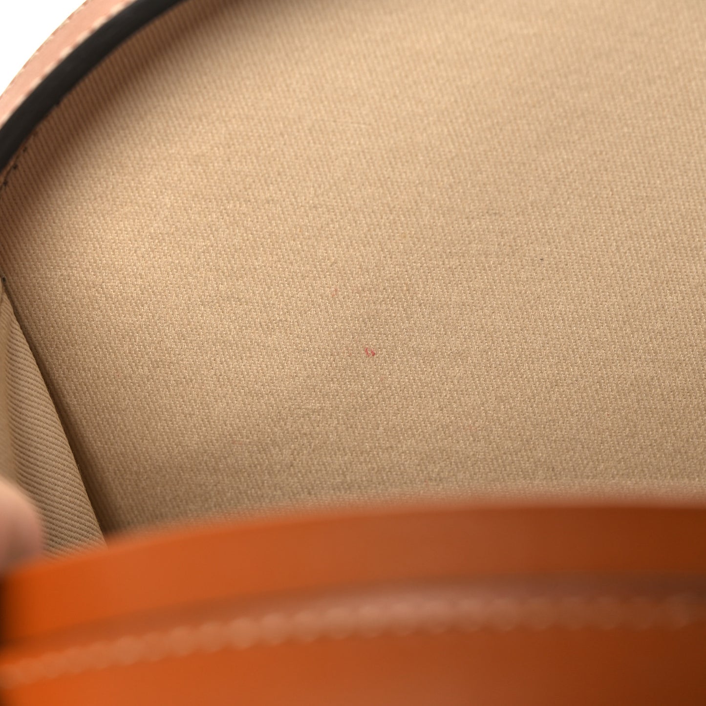 Calfskin Canvas The Studio Round Crossbody Tan