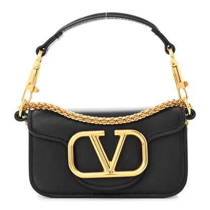 Valentino Garavani Calfskin Vlogo Micro Loco Shoulder Bag Black 1 of 9