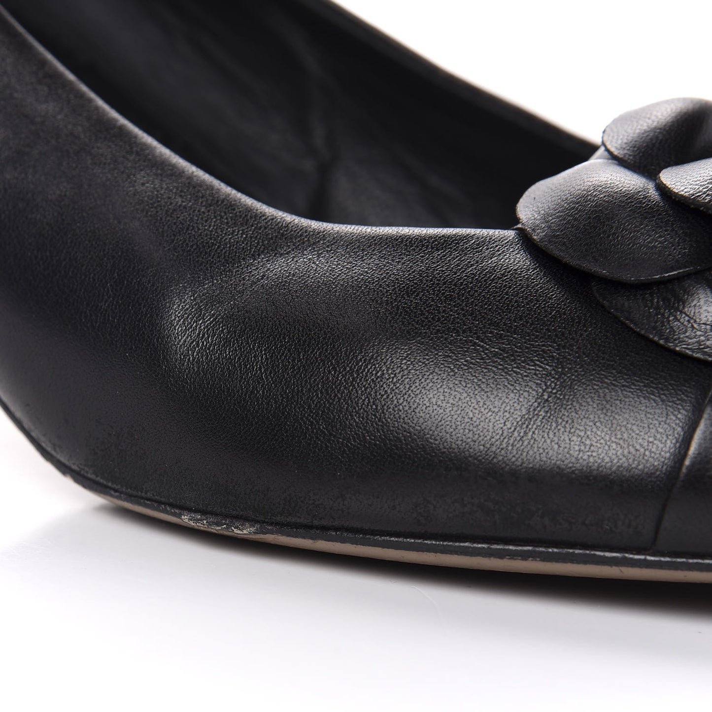 Lambskin Camellia Pumps 41 Black