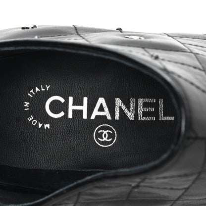Chanel Lambskin Quilted CC Cap Toe Booties 38 Black 8 of 10