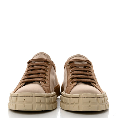 Prada Gabardine Triangle Logo Bi-Color Wheel 35mm Sneakers 37 Corda Kaki 2 of 9