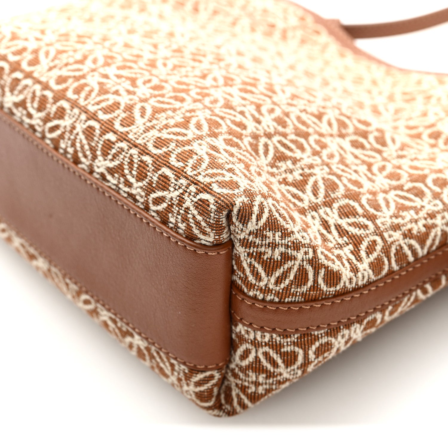 Loewe Jacquard Anagram Calfskin Mini Flamenco Knot Clutch Tan Pecan 8 of 8