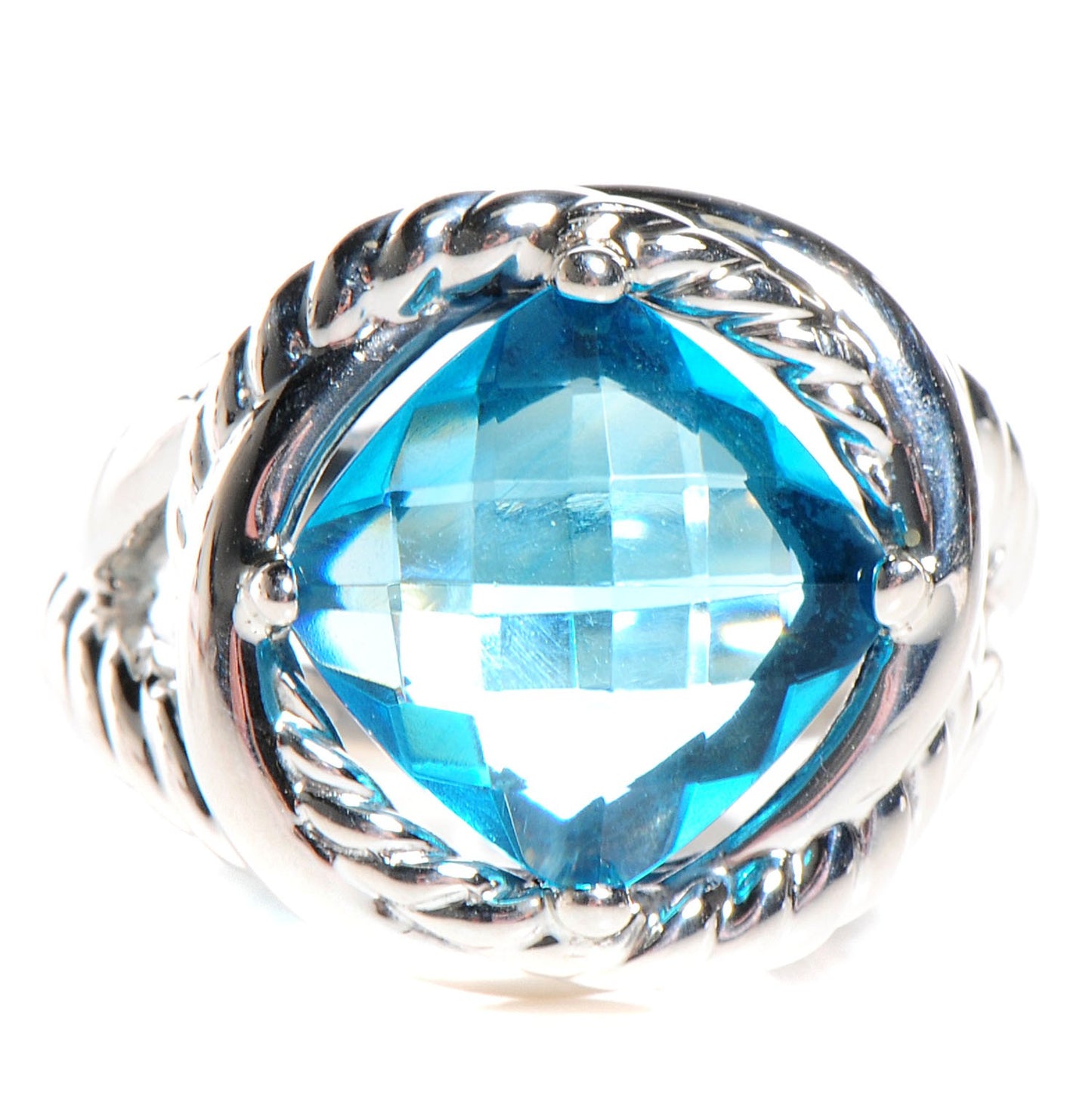Sterling Silver Blue Topaz 11mm Infinity Ring 54 7