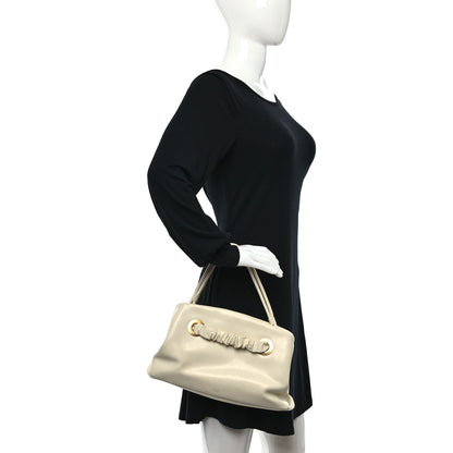 Celine Smooth Calfskin Eyelet Small Top Handle Bag White 2 of 11