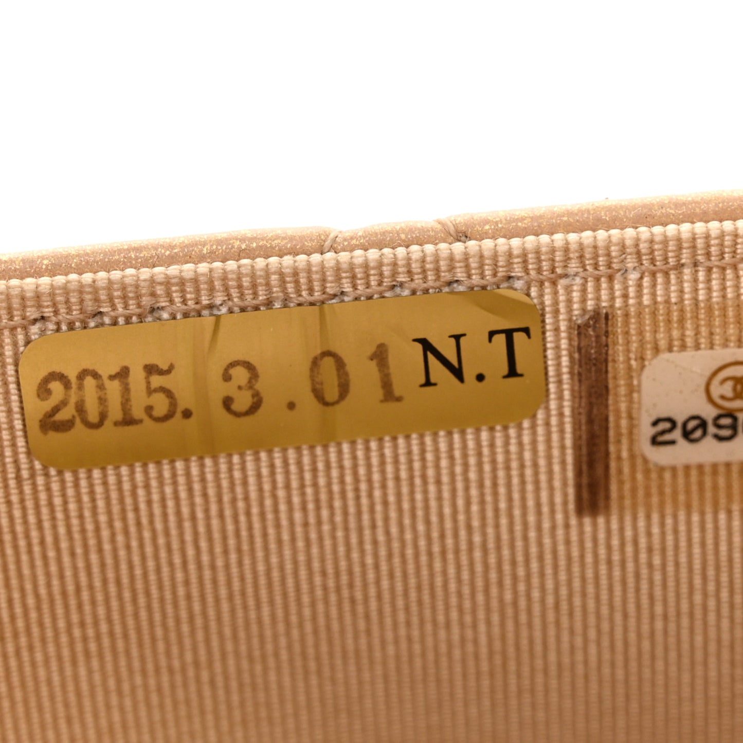 Aged Calfskin Lucky Charms Casino 2.55 Reissue Wallet on Chain WOC Beige