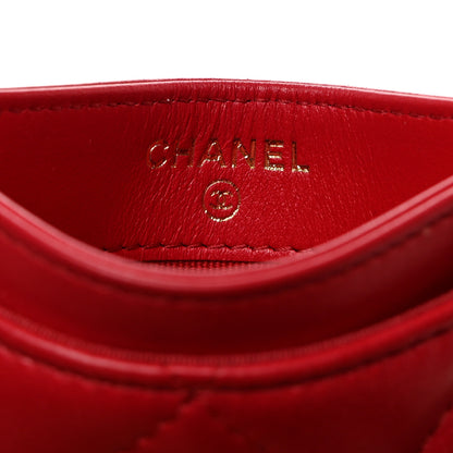 Chanel Lambskin Plexiglass Quilted Coco Love Card Holder Red 7 of 9