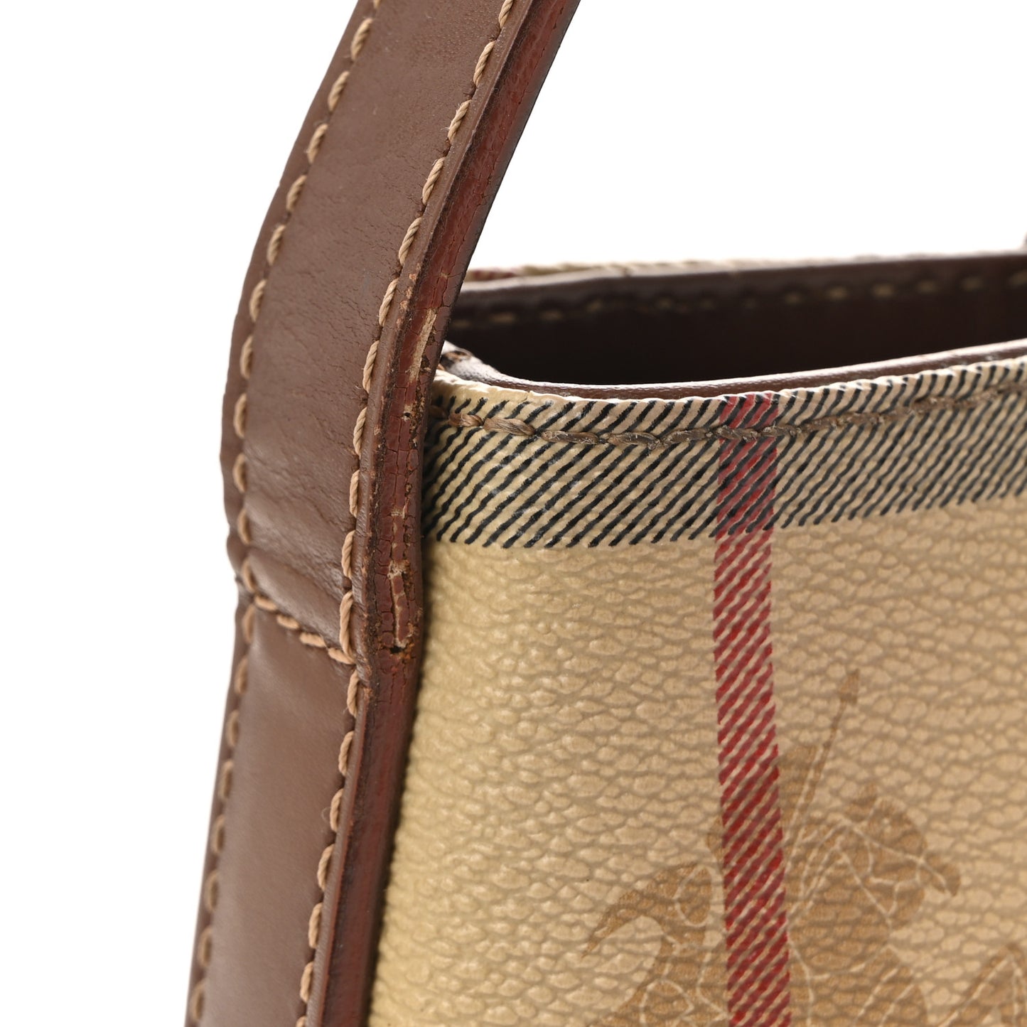 House Check Small Tote Dark Brown