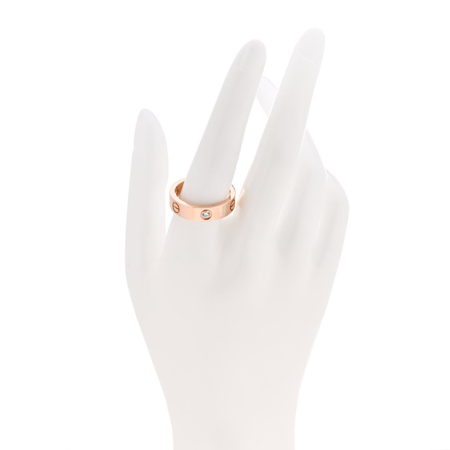 Cartier 18K Pink Gold 3 Diamond 5.5mm LOVE Ring 61 9.5 2 of 7