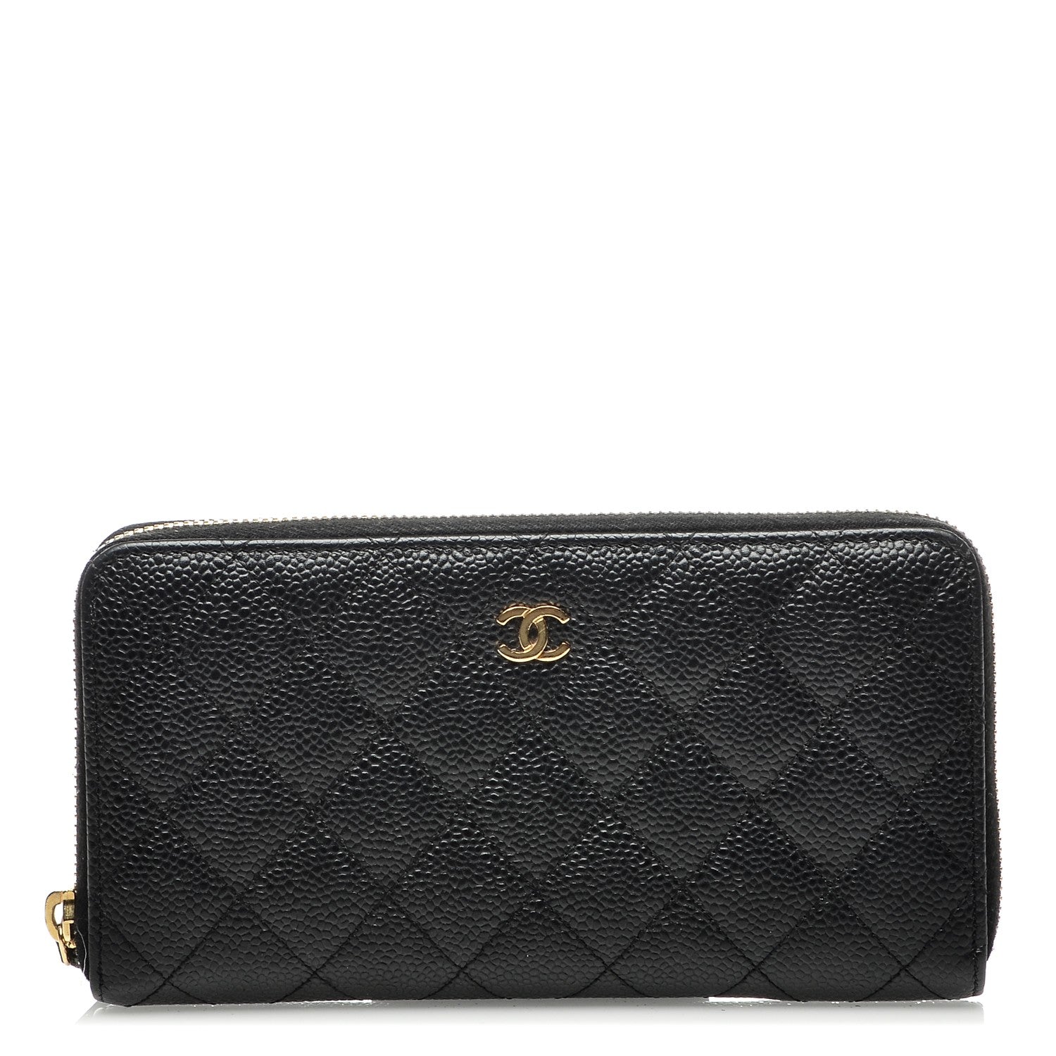 Chanel Caviar Quilted Large Gusset Zip Around Wallet Black 1 of 8