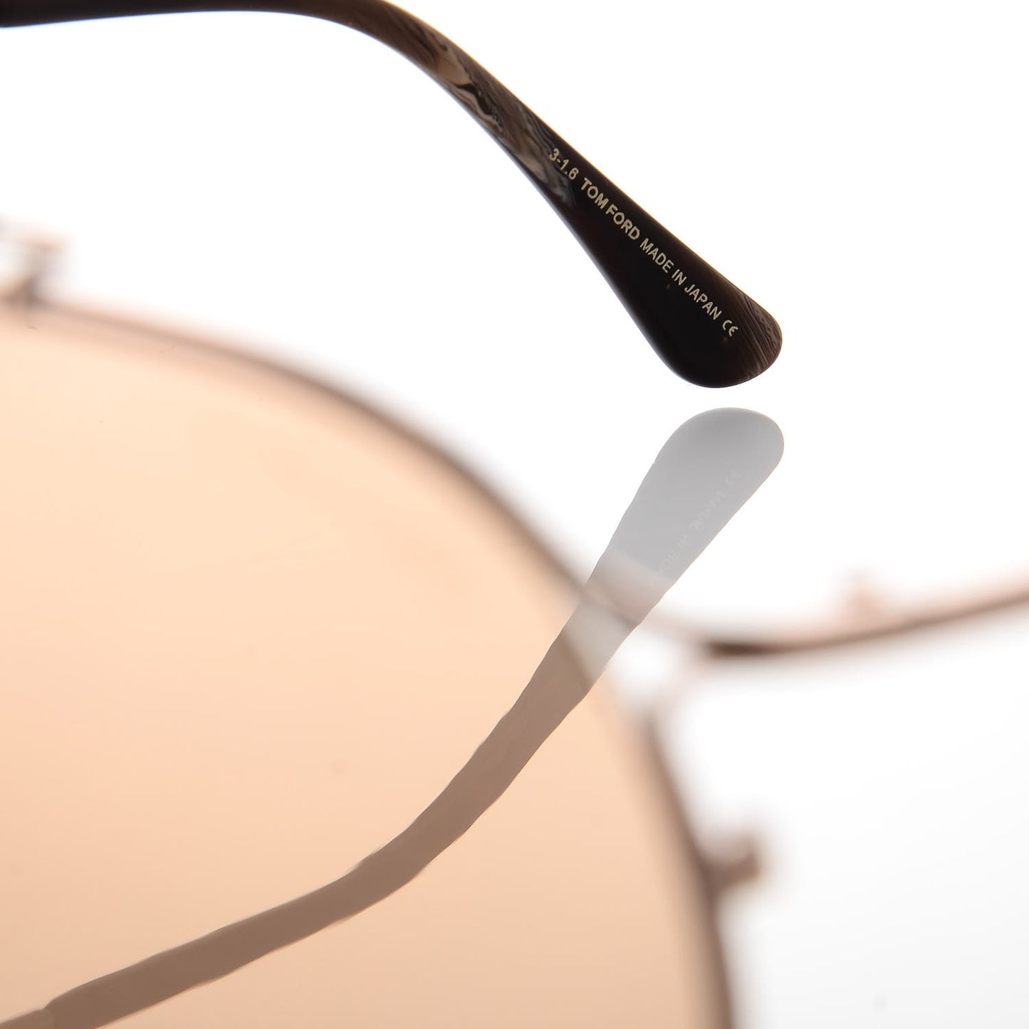 Tom N.6 Private Collection Aviator Sunglasses Rose Gold Brown